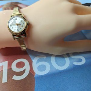 Vintage Timex Gold Tone Plated Wind Up Watch Women Watch Working Condition